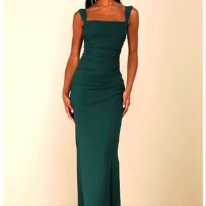 Lulu's Elegant Green Mini Dress